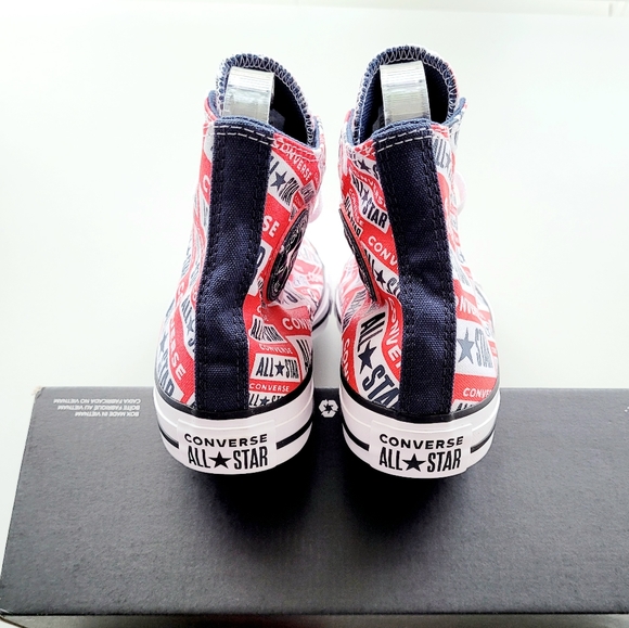 Converse Chuck Taylor All Star Hi Red White Blue Women's 5 - Picture 4 of 6